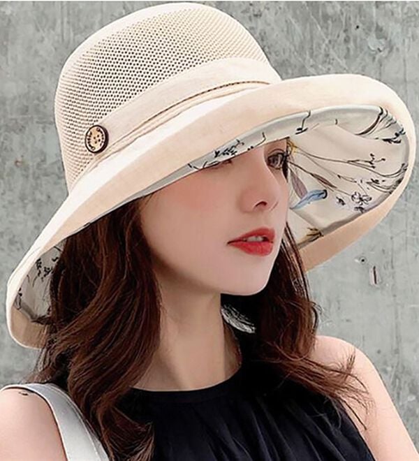 「首まで隠れるつば広帽子（帽子）」｜ホワイト