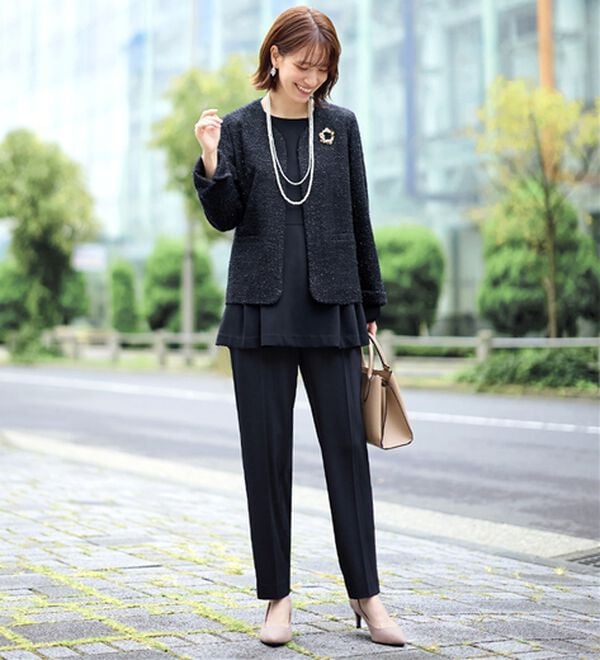 Viola e Viola（ヴィオラ エ ヴィオラ）の「【３点セット】着回し自在快適セットアップスーツ（パンツスーツ）」｜詳細画像