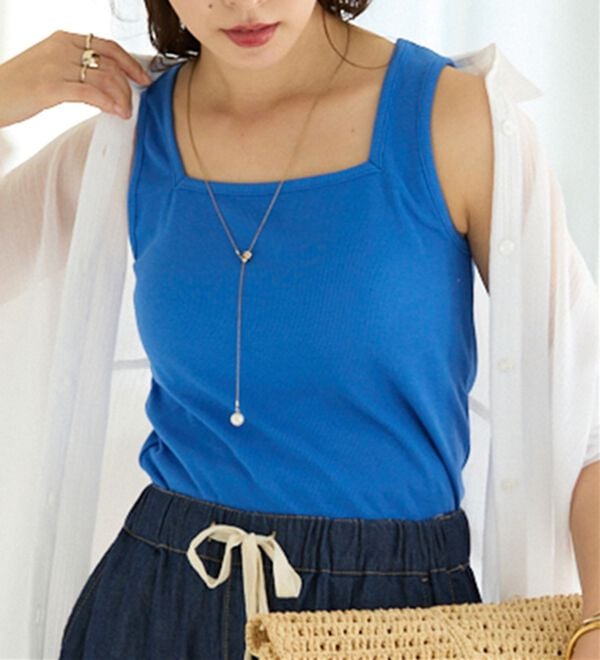 Viola e Viola（ヴィオラ エ ヴィオラ）の「保冷剤ポケット付スクエアタンクトップ（タンクトップ・キャミソール）」｜ロイヤルブルー