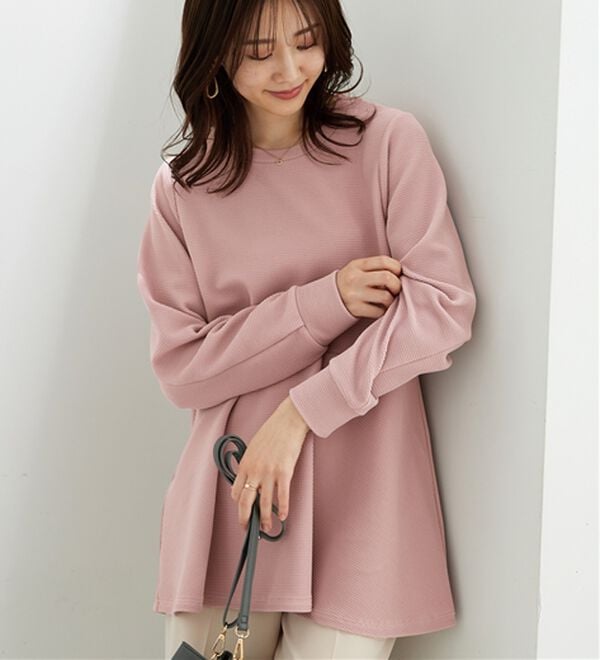 BELLUNA（ベルーナ）の「裏起毛ふくれジャカードペプラムチュニック（チュニック）」｜詳細画像