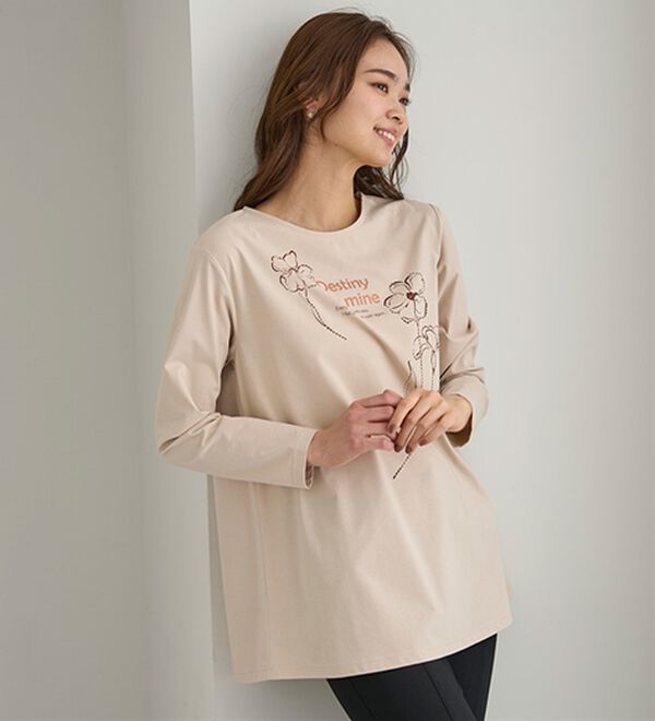 BELLUNA（ベルーナ）の「一枚で着映えるデコラＴ（長袖）（チュニック）」｜詳細画像