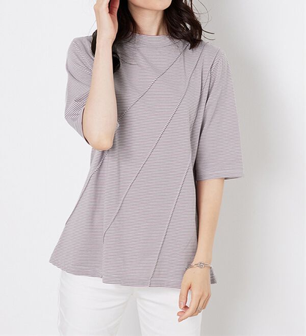BELLUNA（ベルーナ）の「細ボーダータックデザインチュニック（チュニック）」｜詳細画像