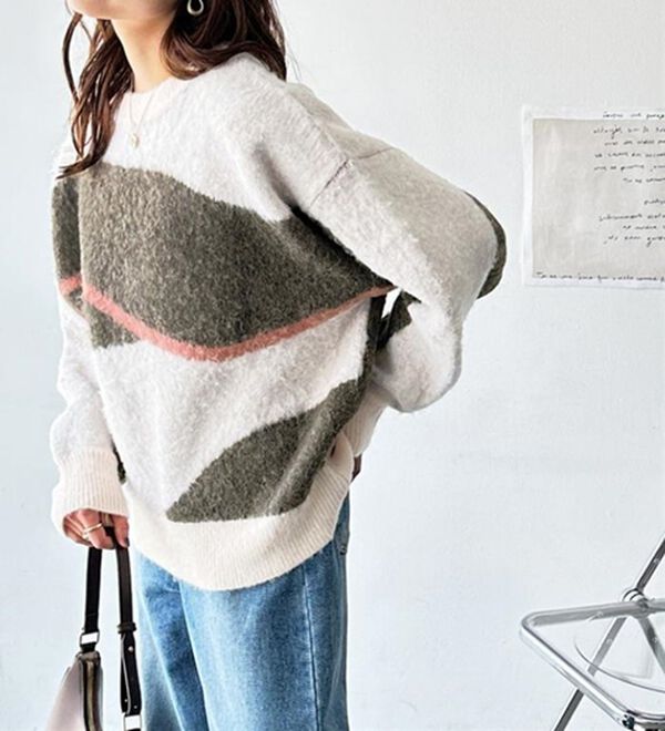 GeeRA（ジーラ）の「ニュアンス柄ジャカードニット（ニット・セーター）」｜詳細画像