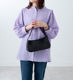 BELLUNA（ベルーナ）の「ビンテージ素材肩タックブラウス（ブラウス）」｜ラベンダー