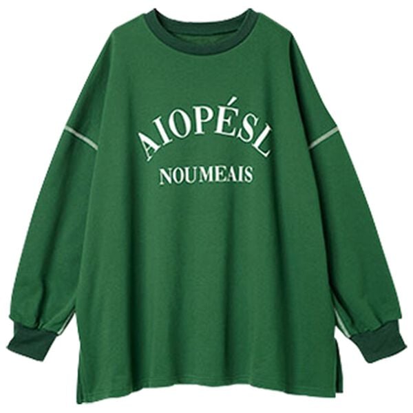 RANAN（ラナン）の「ビッグカレッジロゴスウェット（トレーナー・スウェット）」｜グリーン