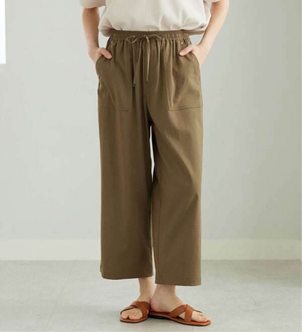 BELLUNA（ベルーナ）の「サラリ快適！ビンテージ調ベイカーワイドパンツ（ワイドパンツ・ガウチョ）」｜詳細画像