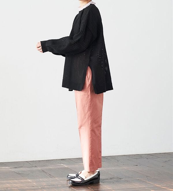 RANAN（ラナン）の「メッシュ素材透かし編みニット（ニット・セーター）」｜詳細画像
