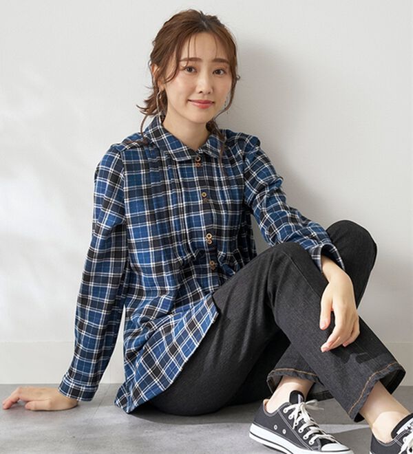 BELLUNA（ベルーナ）の「まるで着る毛布！静電防止付裏ファーブラウス（チュニック）」｜詳細画像