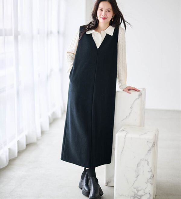 あったか裏ベロアニットコールジャンパースカート - ベルーナ【公式】