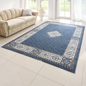 「エジプト製お買得ウィルトン織カーペット（カーペット）」｜ダイヤブルー