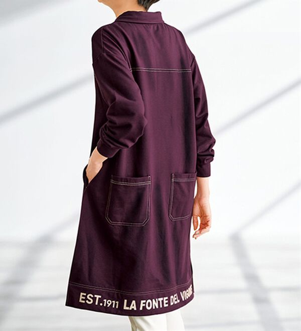 BELLUNA（ベルーナ）の「＜ＦＩＬＡ＞配色ステッチバックポケット使いワンピース（その他ワンピース）」｜ワイン