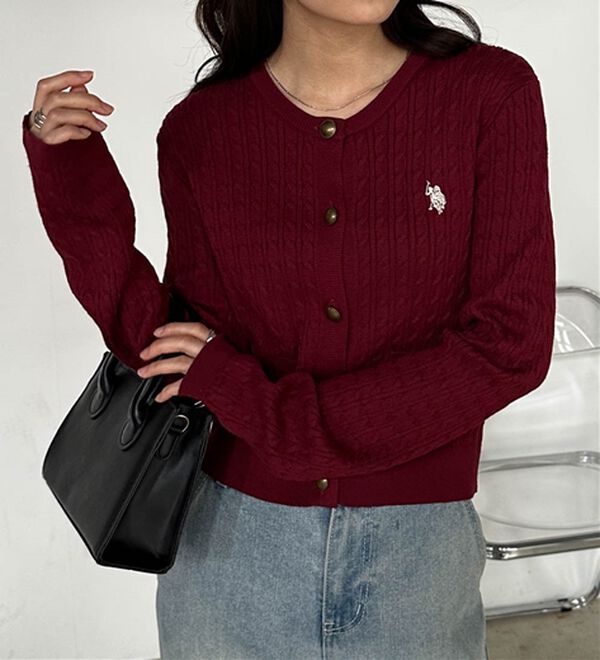 RANAN（ラナン）の「＜Ｕ．Ｓ．Ｐ＞ゴールド調ボタン刺繍ケーブルカーディガン（ニット・セーター）」｜詳細画像