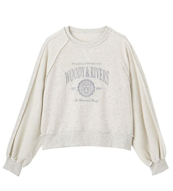 GeeRA（ジーラ）の「リメイク風刺しゅうロゴ裏毛スウェット（カットソー）」｜詳細画像