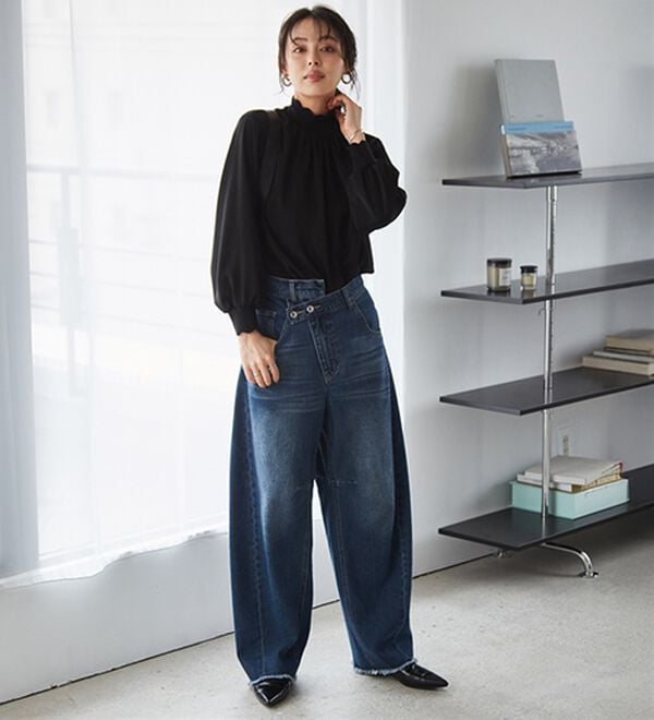 RANAN（ラナン）の「スカラップリブニット使いブラウス（ブラウス）」｜詳細画像