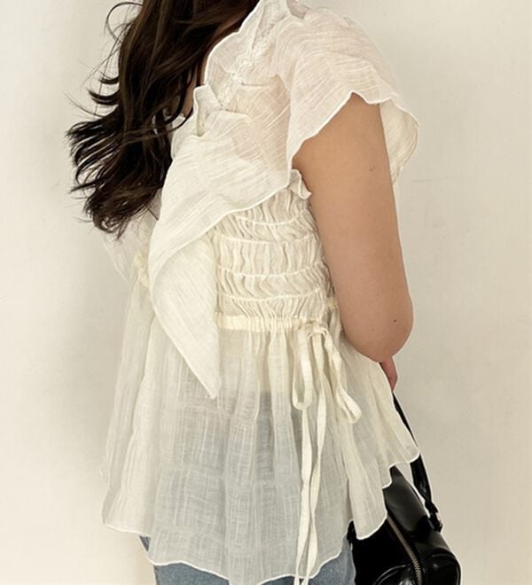 GeeRA（ジーラ）の「フリルシャーリングブラウス（ブラウス）」｜詳細画像