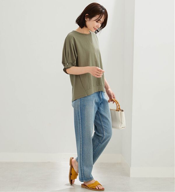 BELLUNA（ベルーナ）の「【接触冷感】涼感素材袖パールデザインプルオーバー（カットソー）」｜詳細画像