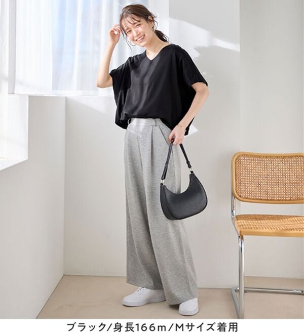 Viola e Viola（ヴィオラ エ ヴィオラ）の「ひんやり！美人シルエット叶えるドルマントップス（カットソー）」｜詳細画像