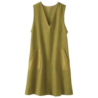 BELLUNA（ベルーナ）の「綿１００％コーデュロイ素材切替ジャンパードレス（チュニック）」