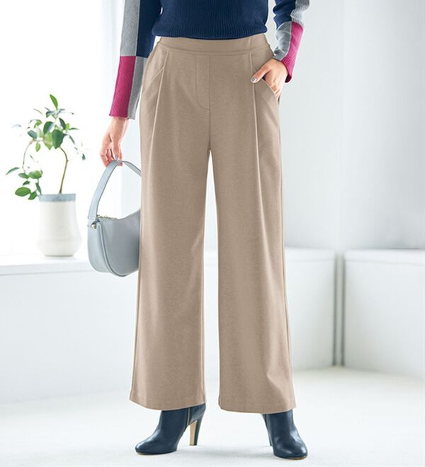 VINNO（ヴィノ）の「ウール調あったかワイドパンツ（ワイドパンツ・ガウチョ）」｜詳細画像