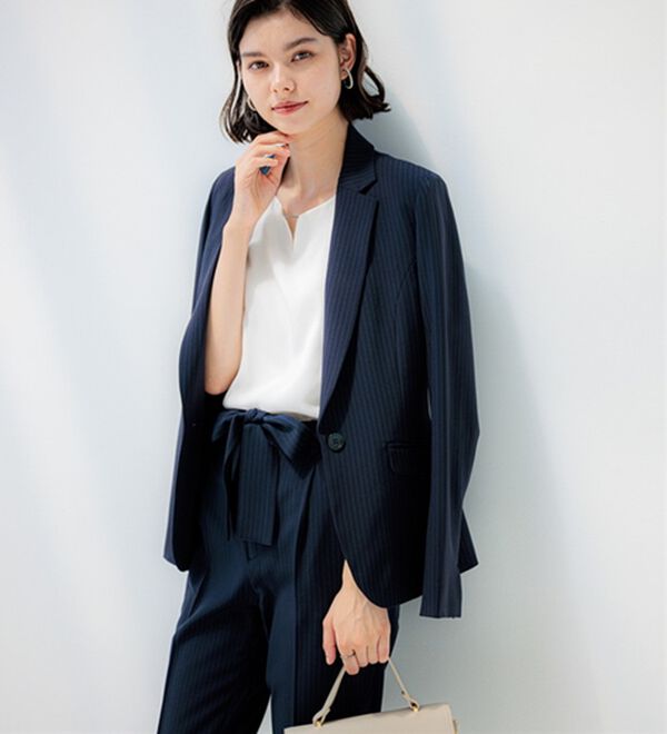 GeeRA（ジーラ）の「【2点セット】選べるボトム！洗えて型くずれしないパンツスーツセット（パンツスーツ）」｜詳細画像