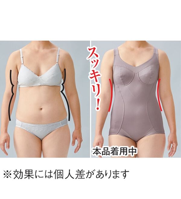 「【２色組】グラマーさんのグッと細見えボディスーツ（ボディスーツ・シェイパー）」｜詳細画像