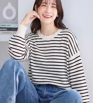 Viola e Viola（ヴィオラ エ ヴィオラ）の「【洗えるニット】着回し力抜群！秋から着られるシンプルニットトップス（ニット・セーター）」｜ボーダー