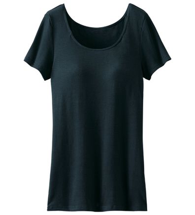 LAVIENNE（ラヴィエンヌ）の「＜さらりラボ＞カップ付半袖インナー（ブラトップ・カップ付きインナー）」