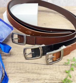 「【Lee】紳士牛革レザーナローベルト（メンズベルト）」｜詳細画像