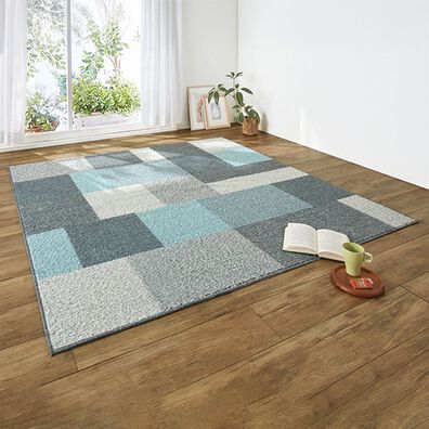 「日本製折りたためて洗えるウール混カーペット（カーペット）」