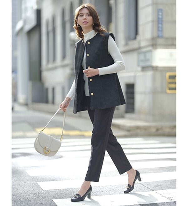 BELLUNA（ベルーナ）の「ツイードベストセットアップ（パンツスーツ）」｜詳細画像