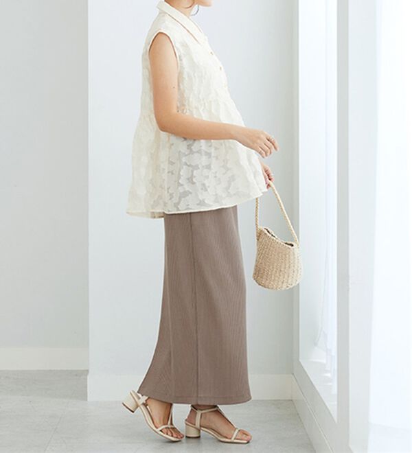 GeeRA（ジーラ）の「【着回し力◎】楽ちんすっきり見え！リブロングスカート（ロングスカート）」｜詳細画像