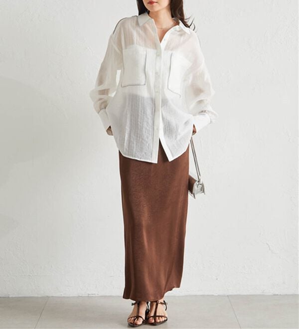 RANAN（ラナン）の「配色パイピングシアーシャツ（シャツ）」｜詳細画像