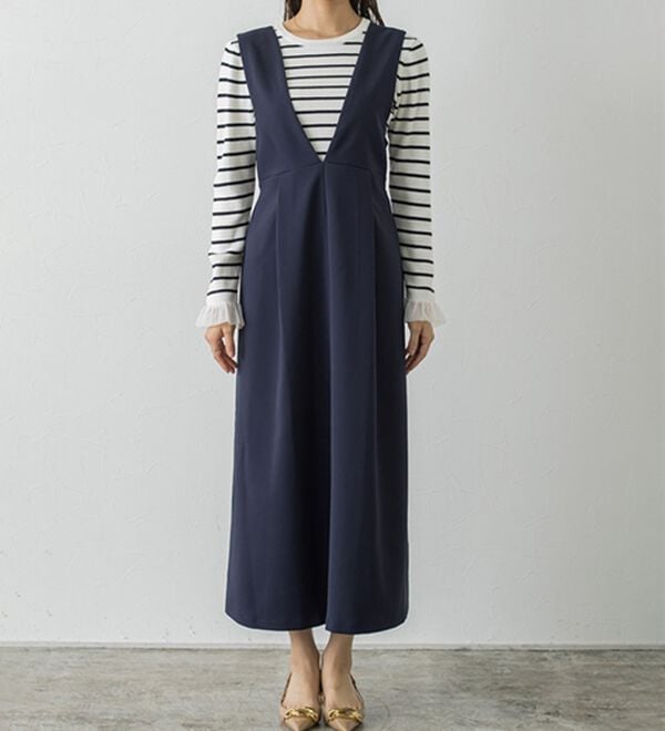 Pierrot（ピエロ）の「ウエストマークジャンパースカート（ジャンパースカート）」｜詳細画像