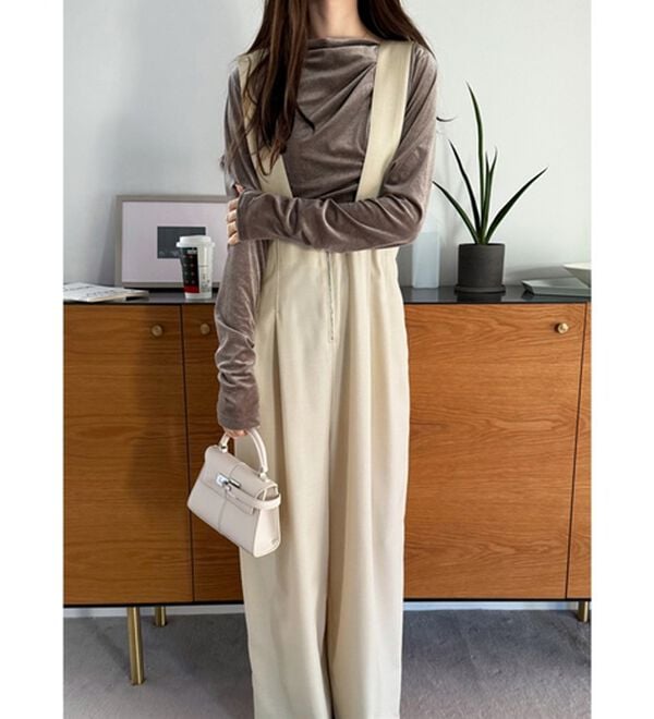 GeeRA（ジーラ）の「フロントジップハイウエストサロペット（オールインワン）」｜詳細画像