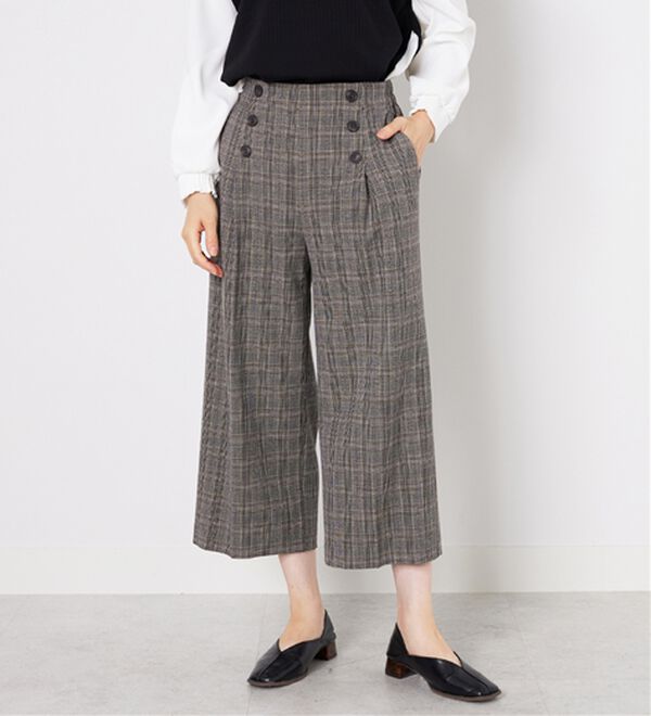 BELLUNA（ベルーナ）の「ストレッチ素材ボタン使いワイドパンツ（その他パンツ）」｜詳細画像