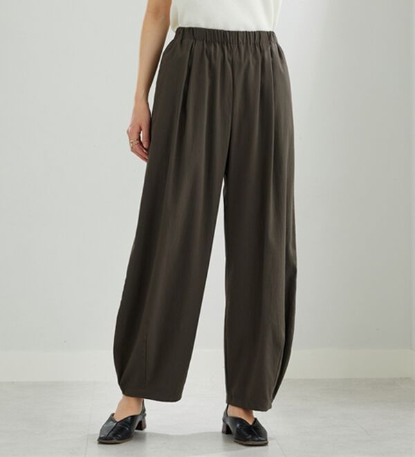 BELLUNA（ベルーナ）の「サラリ快適！ビンテージ調カーブパンツ（ワイドパンツ・ガウチョ）」｜詳細画像