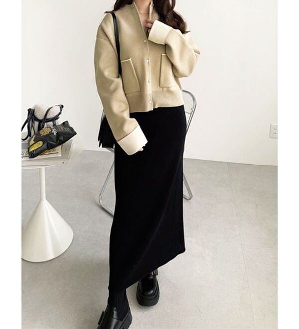 GeeRA（ジーラ）の「配色カラーニットカーディガン（ニットカーディガン）」｜詳細画像