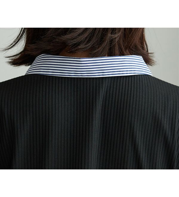 BELLUNA（ベルーナ）の「衿付きVネック異素材切替チュニック（チュニック）」｜詳細画像