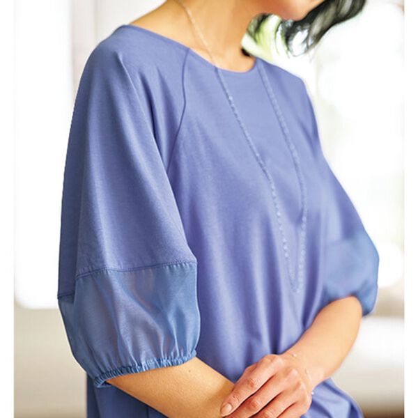 BELLUNA（ベルーナ）の「袖シアー切替デザインプルオーバー（カットソー）」｜詳細画像