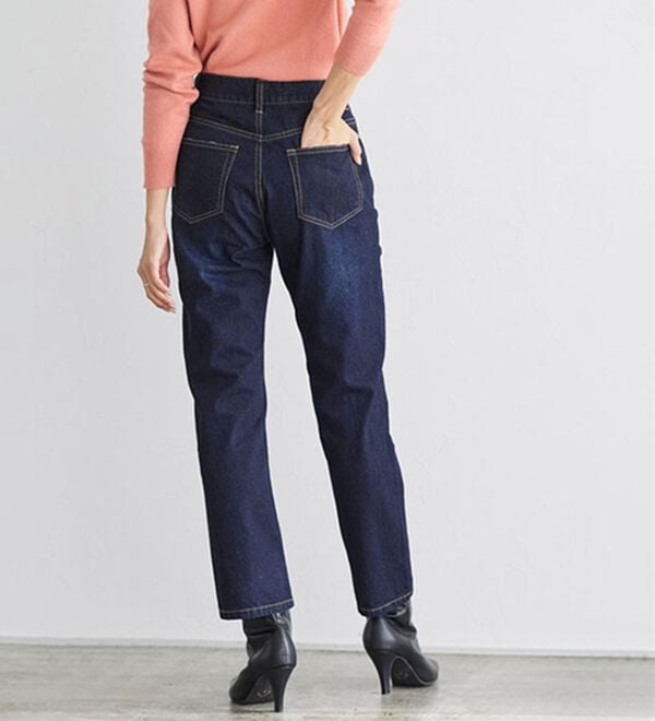 Pierrot（ピエロ）の「【選べる丈】ハイウエストストレートデニム（フルレングスパンツ）」｜詳細画像