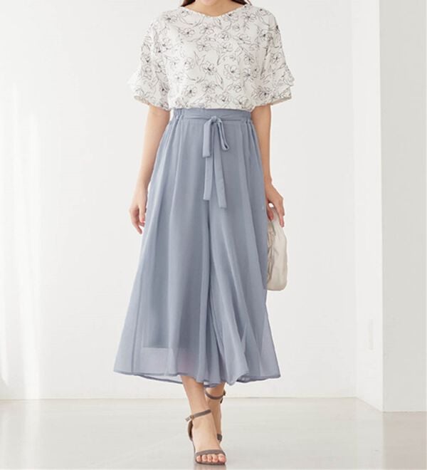 alotta（アロッタ）の「ふんわりシフォンワイドパンツ（ワイドパンツ・ガウチョ）」｜詳細画像