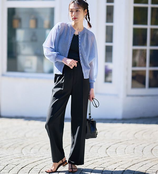 RANAN（ラナン）の「【選べる２丈】機能付！美脚シルエットセンタープレスワイドパンツ（フルレングスパンツ）」｜詳細画像