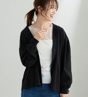 BELLUNA（ベルーナ）の「綿１００％シアー素材楊柳カーディガン（その他カーディガン）」｜黒