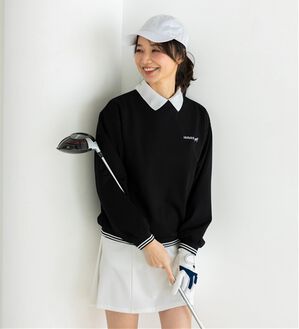 BELLUNA（ベルーナ）の「【三枝こころコラボ】配色ライントレーナー（カットソー）」｜ブラック