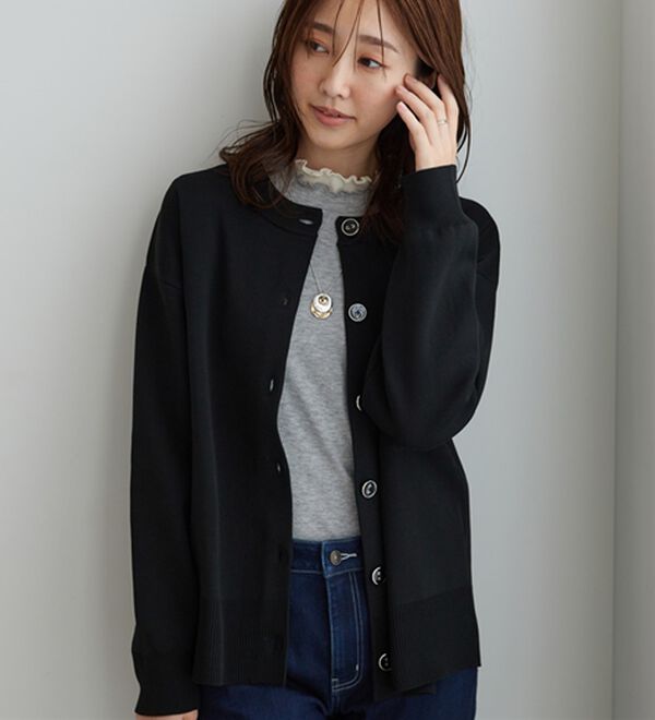 BELLUNA（ベルーナ）の「《快適Ｌａｂ．》洗える！軽い！配色使いニットカーディガン（ニットカーディガン）」｜詳細画像