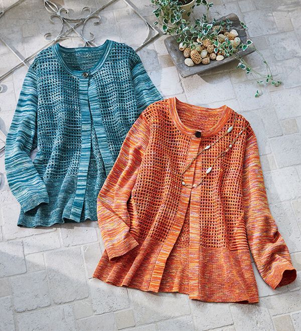 ルフラン（ルフラン）の「メッシュニットカーディガン（ニットカーディガン）」｜詳細画像