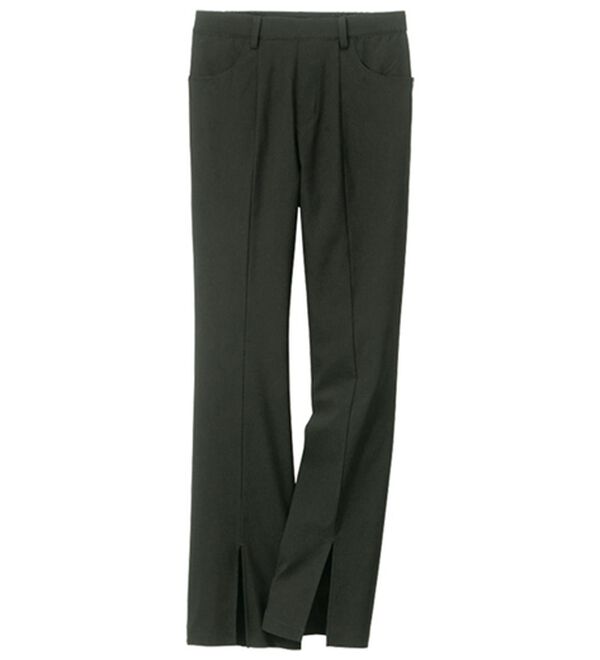 BELLUNA（ベルーナ）の「【ＵＮＤＯＶＥ】＜ＬＥＮＺＩＮＧ（ＴＭ）ＥＣＯＶＥＲＯ（ＴＭ）繊維混＞スリットフレアーパンツ（その他パンツ）」｜ブラック