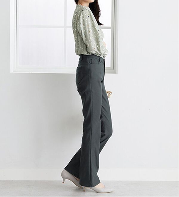 BELLUNA（ベルーナ）の「【選べる裏起毛】静電気防止！ブーツカットヘリンボーンパンツ（フルレングスパンツ）」｜詳細画像