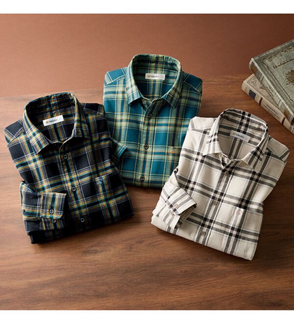 「＜ゴールデンベア＞ビエラチェックネルシャツ（メンズシャツ）」｜詳細画像