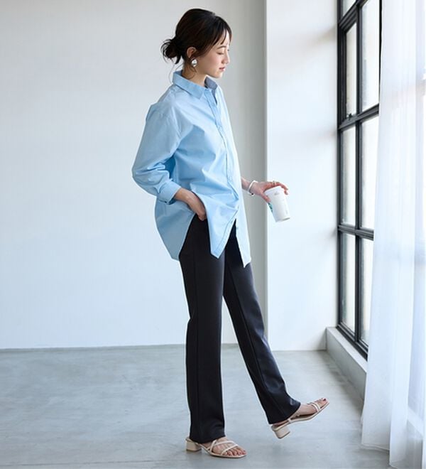 BELLUNA（ベルーナ）の「【選べる股下】ジャストフィットらくらくパンツ（フルレングスパンツ）」｜詳細画像